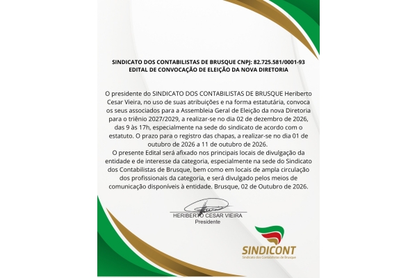 EDITAL DE CONVOCAÇÃO DE ELEIÇÃO DA NOVA DIRETORIA